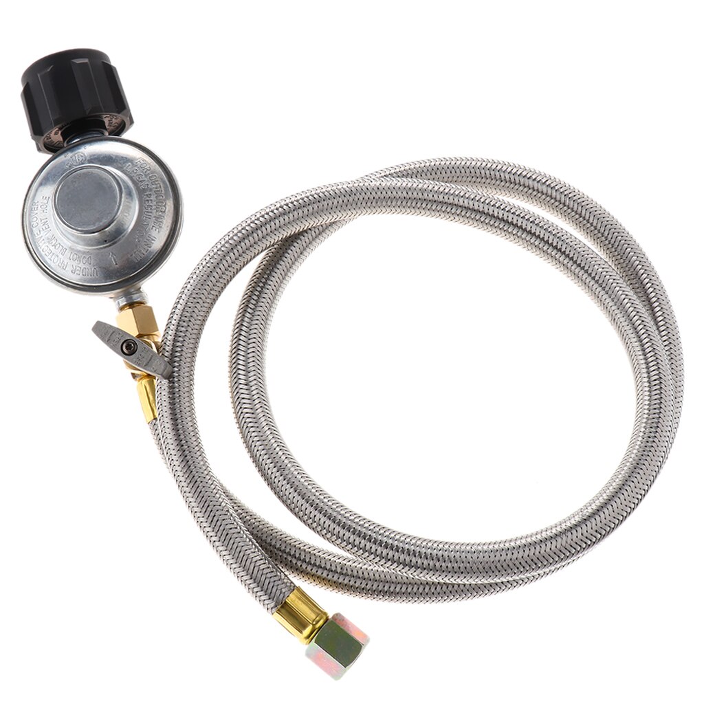 4FT Adjustable Propane Regulator with Hose Gas Grill Regulator Hose and Pipe for QCC1 Tank