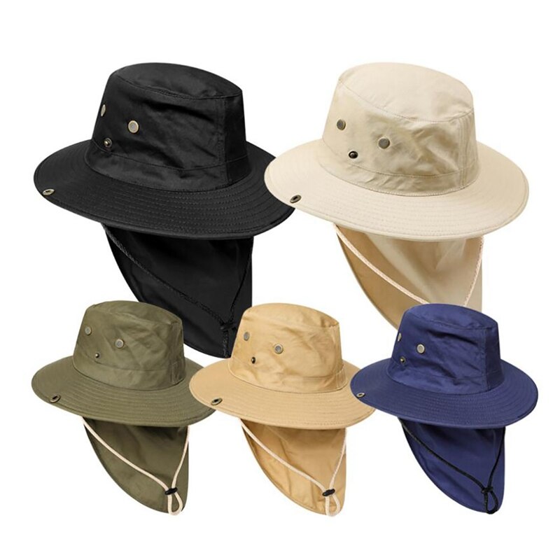 Gorro con solapa para exteriores, parasol portátil Anti-sudor, funda para el cuello, sombrero para el sol, accesorios de ropa deportiva con correa para la barbilla
