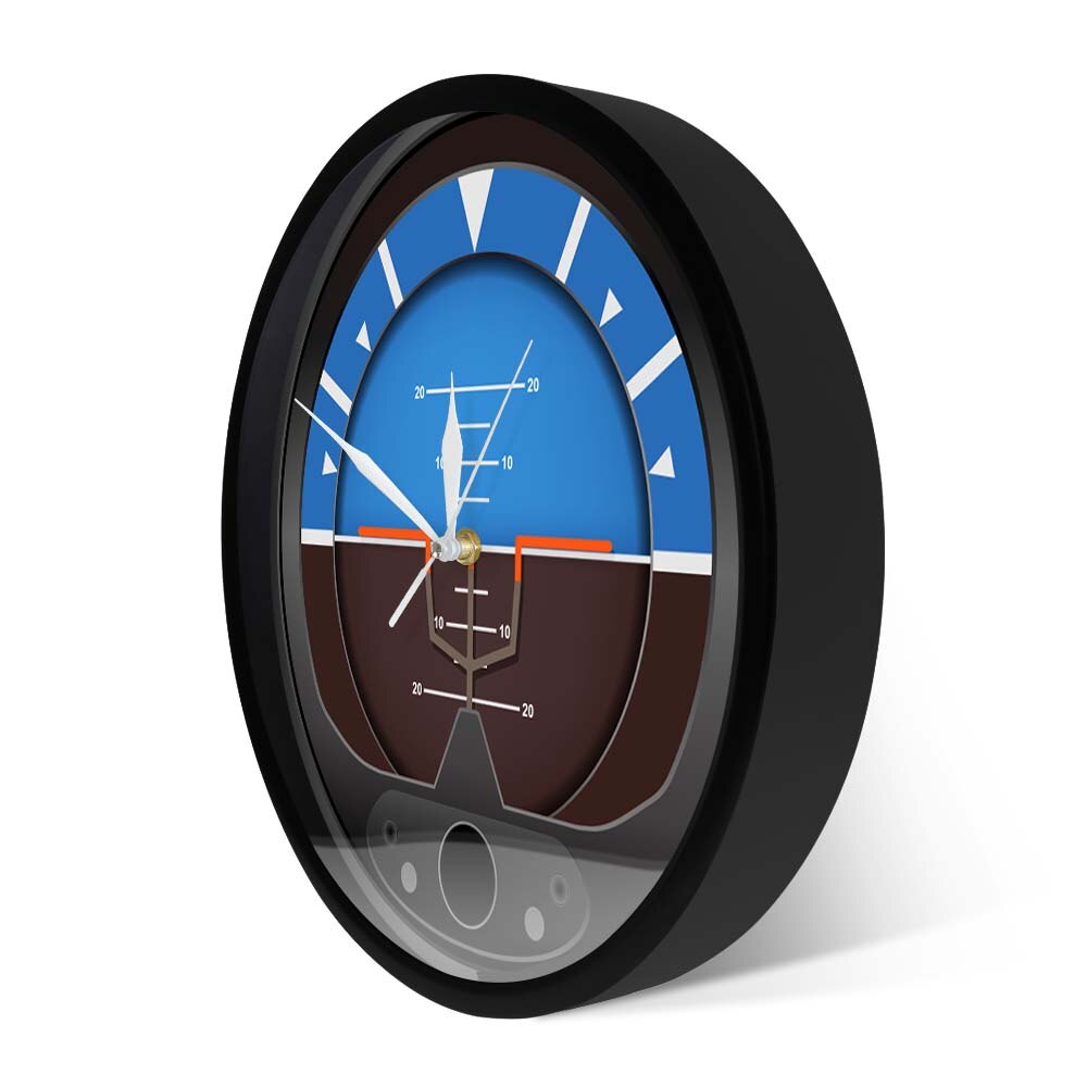 Aircraft Attitude Indicator Silent Non Ticking Wall Clock Flight Instrument Home Décor Wall Watch Pilots Art Décor Modern Clock