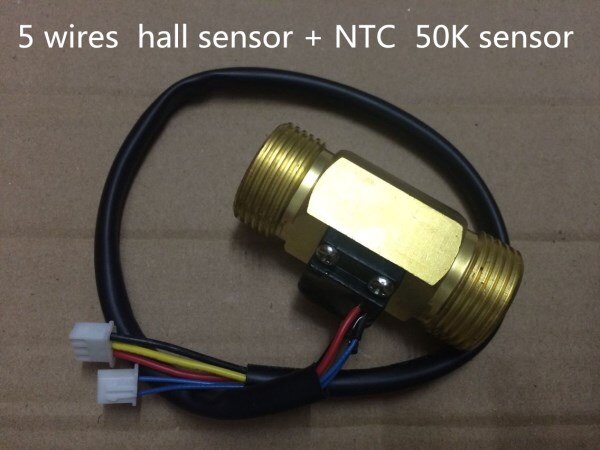 G3/4" DN20 Brass flow rate Hall flow sensor meter with NTC temperature mearsuring