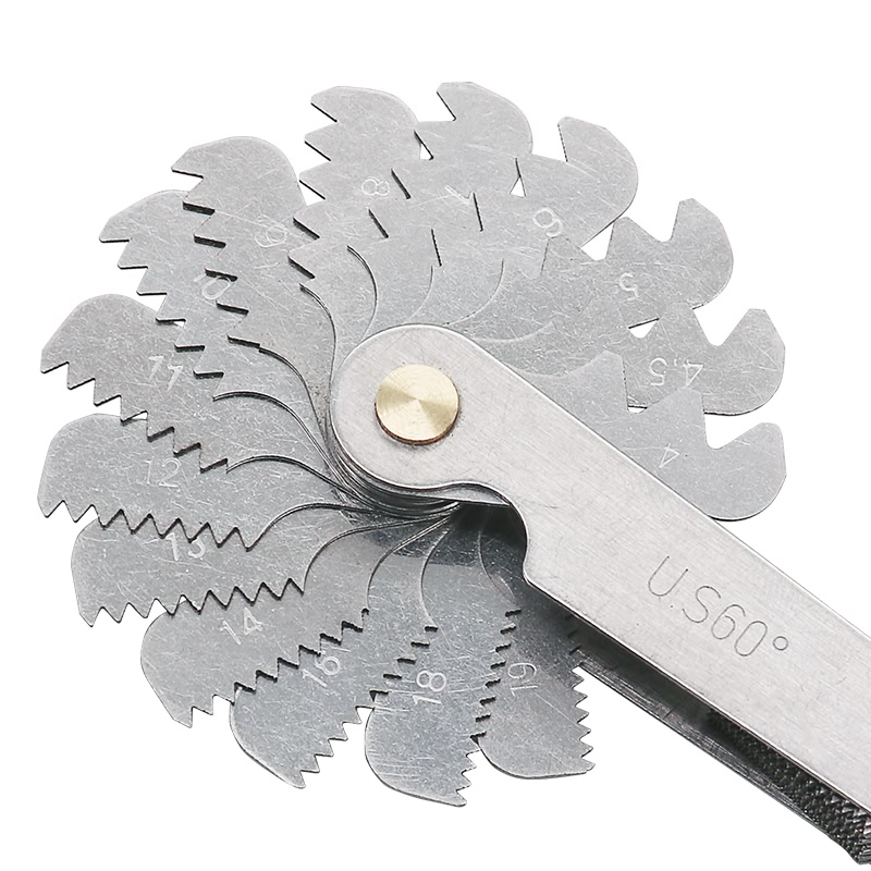 JIGONG 30Pcs Stainless Steel Thread Measuring U.S60 Degree Guage Whitworth Screw Pitch Gauge