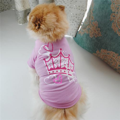Hond Kleren Kleine Honden XS-L Chihuahua Kleding Kleding Huisdier Vest Puppy Hond Jas Prinses Gedrukt Katoenen T-shirt Huisdieren Kleding: M Crown