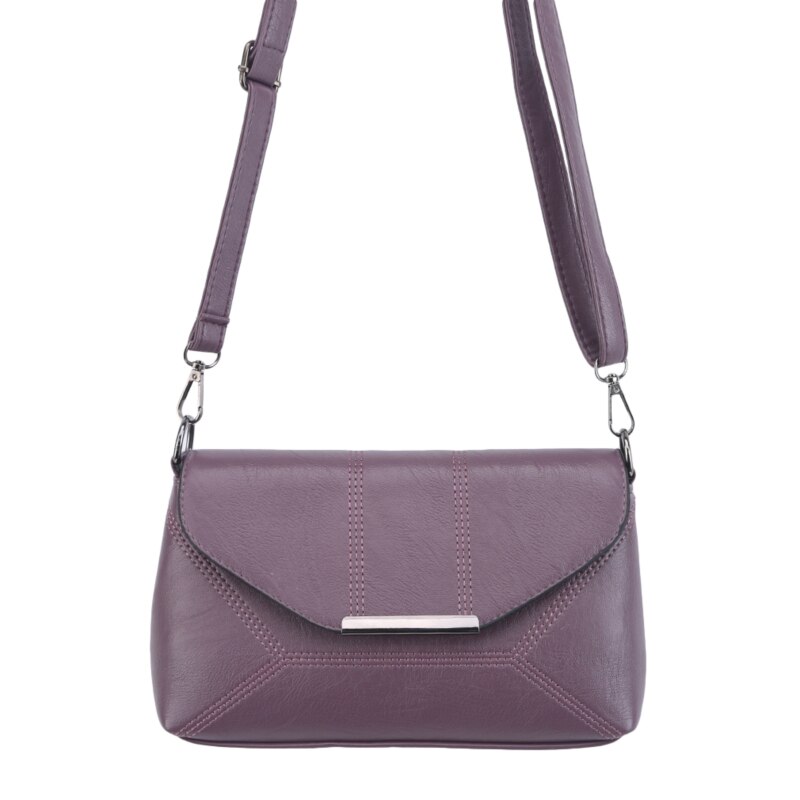 Midden-Aged Ms Mom Messenger Bag Vrouwelijke Pu Polyester Zacht Leer Modieuze Compacte Moeder-In- wet Schoudertassen: purple