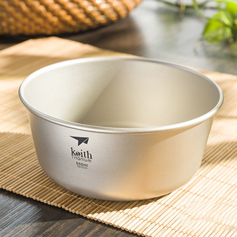 Bol de titanio para acampar, senderismo, Picnic, Bol resistente a la corrosión, fiambrera, ensaladera, utensilios de doble pared 550ml Ti5322