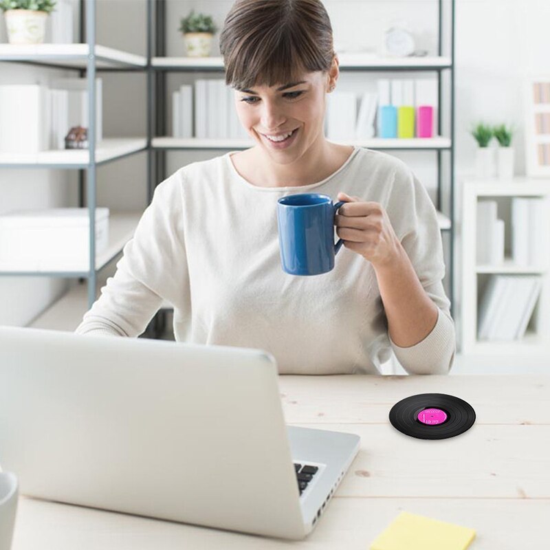 retro vinyl drikkunderlag bordkoppmatte hjemmedekorasjon cd tallerken kaffedrikk kopp serveringsbord servise dekor koppmatte forsyninger