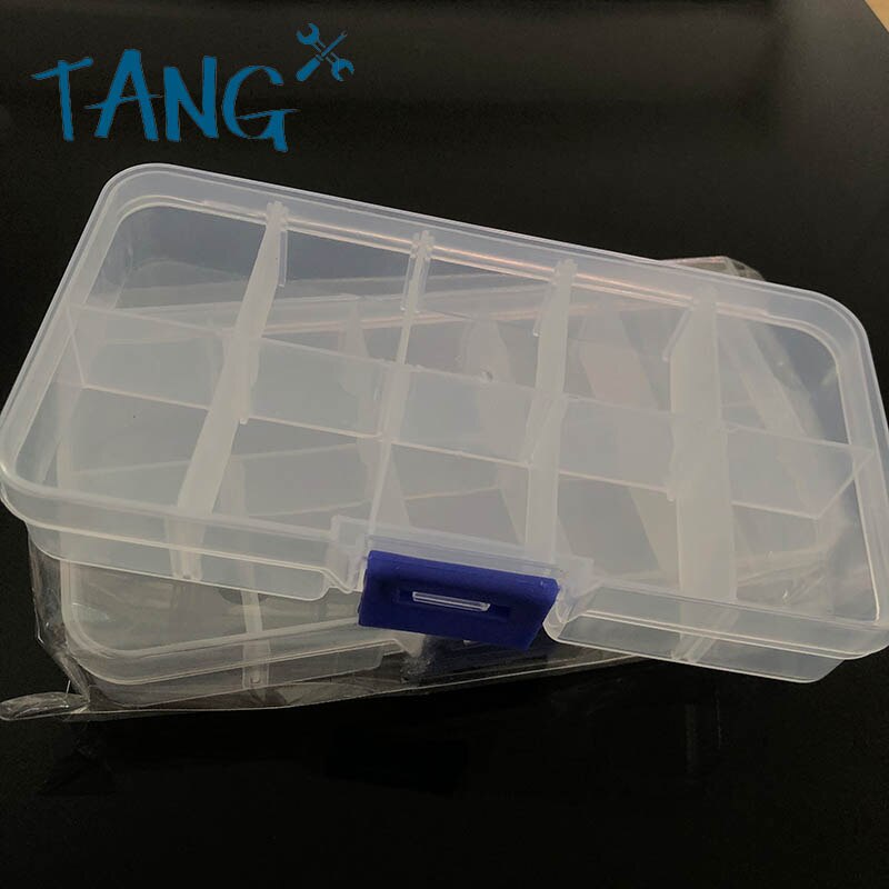 Jewelry sorting box can be split partition transparent plastic small pieces of electronic components storage box Printer box: 2PCS