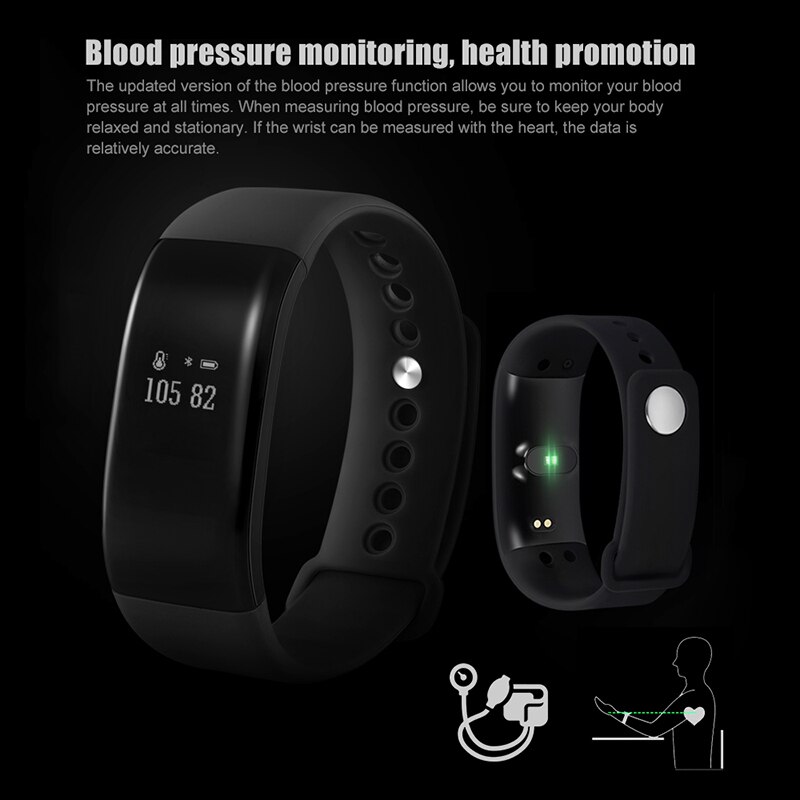 IP67 Sport Gym Step Counter Heart Rate Monitor Health Wrist Watch V66 Waterproof Fitness Tracker Pedometer For Android IOS