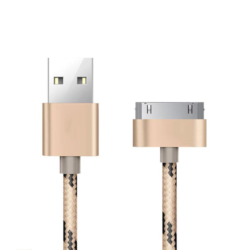 2.4A Usb Data Charger Cable 1m Cable For IPhone 4 IPhone 4s IPod 2 3: Gold
