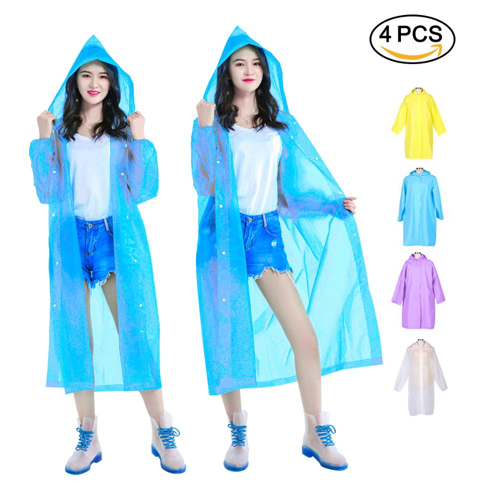 4 Uds chico chubasquero reutilizable Ponchos ropa de lluvia portátil con capucha Unisex para niños de 6-12 años campamento senderismo viaje