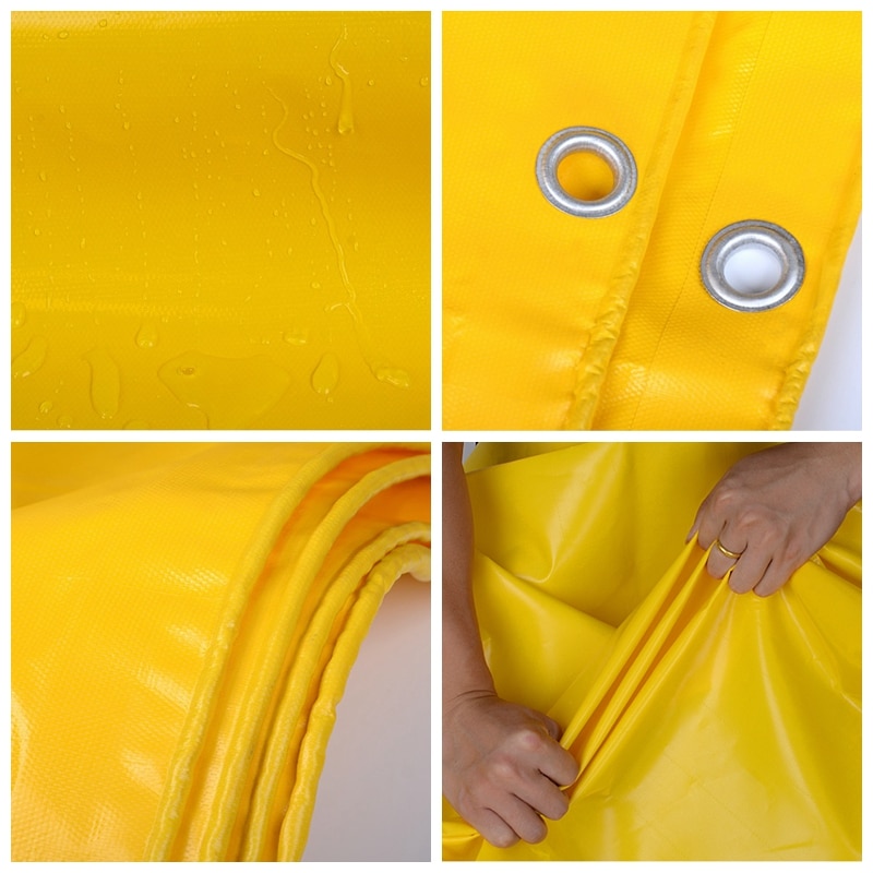 0.5mm Thicken Yellow PVC Tarpaulin Flame Retardant Rainproof Tarp Garden Plant Balcony Cover Anti-flaming Cloth Forest Fireproof