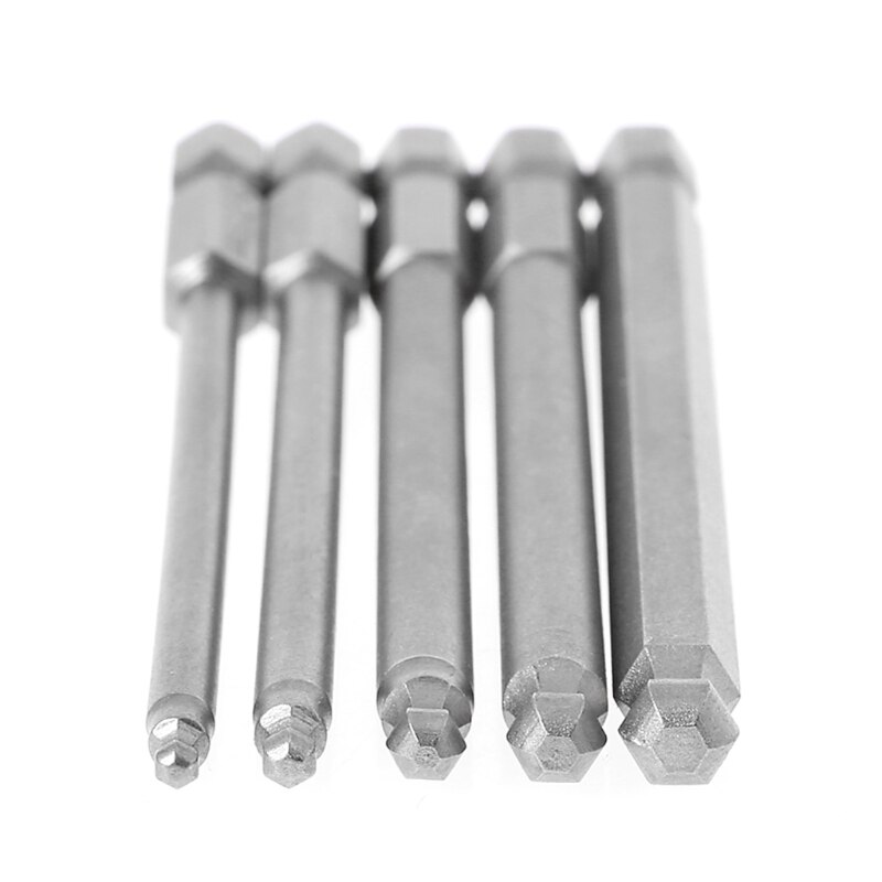 5 Pcs 1/4" Hex Shank 100mm Magnetic Ball End Hexagon Screwdriver Bits Drill Set