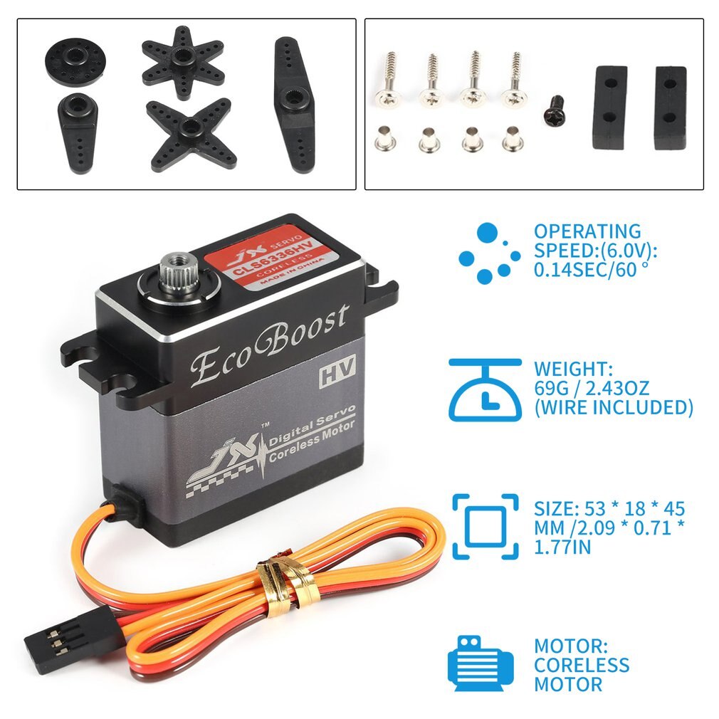 JX Ecoboost CLS6336HV 36KG Large Torque 180Degree CNC DigitalCoreless Servo for RC Models Helicopter Accs