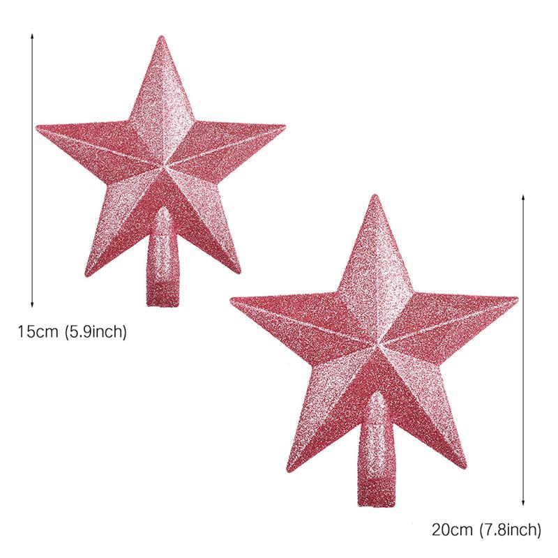Christmas Tree Star Top Sparkle Star Glittering Hanging Decor Pink Star Christmas Tree Ornaments Xmas Decoration