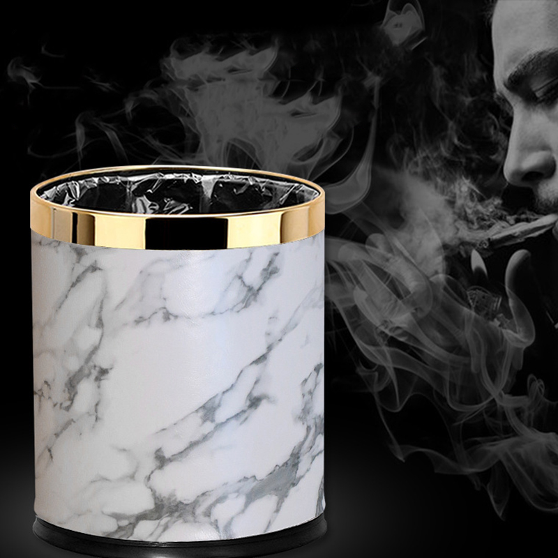 Marble Pattern Trash Can 10L Trash Can Bin Buckets Diameter Waste Bins Living Room Bathroom Kitchen Dustbin Trash Bin