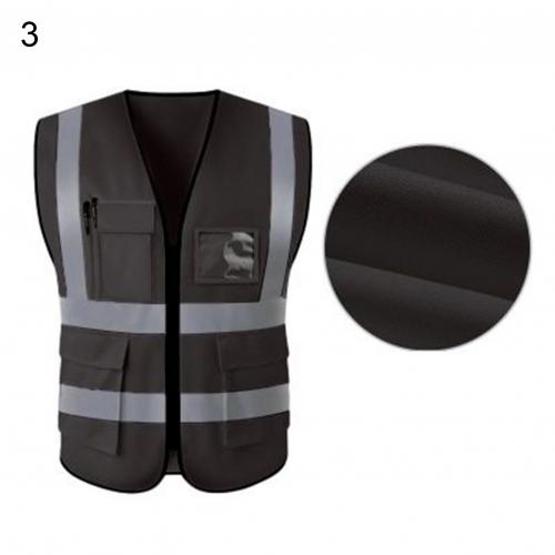 Jacket Reflective Vest High Visibility Night Shiny Warning Safety Coat for Traffic Work Cycling Team Uniform: 3 / XL