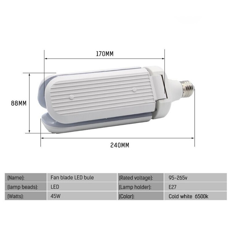 Erittäin kirkas teollisuusvalaistus 36w 45w e27 led-taitettava autotallin valaisin  ac85-265v led työpajan korkealuokkainen teollisuusvalaistuslamppu
