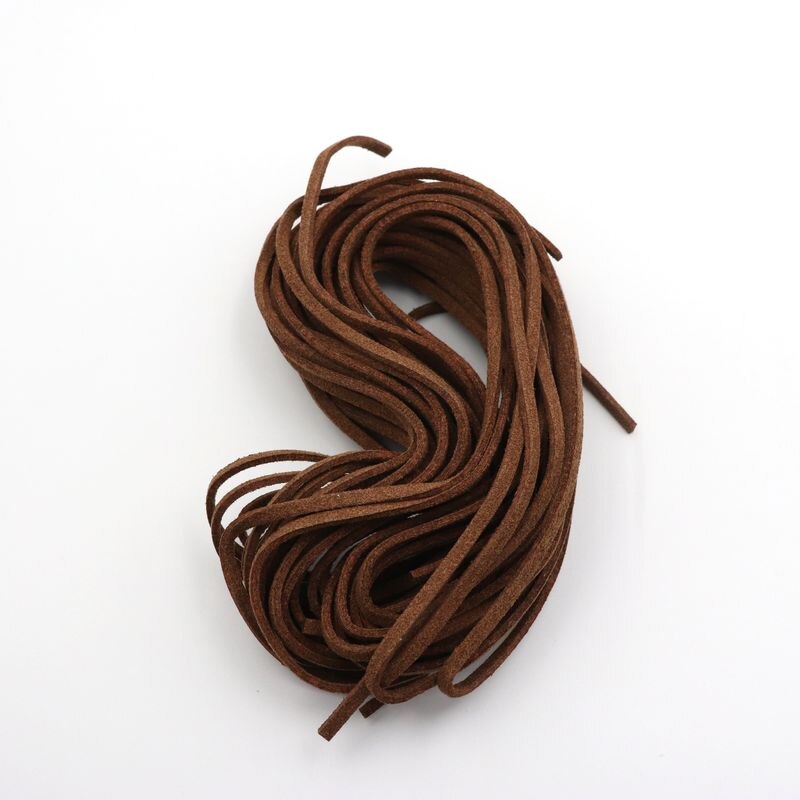 5pcs 1m 3mm Flat Faux Suede Korean Velvet Leather Cord DIY Rope Thread Jewelry Making Decorative Handicrafts Accessories: Dark Brown