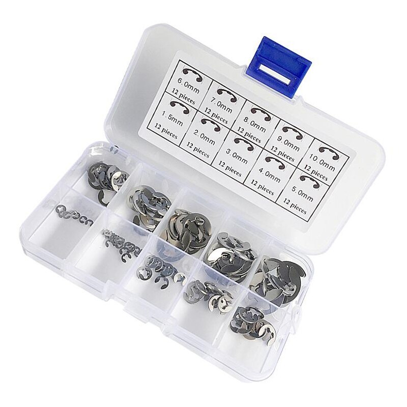 120Pcs Fastener Kit E-Clip Retaining Ring Assortment Set Industrial Hardware Nut & Bolt Sets Fasteners