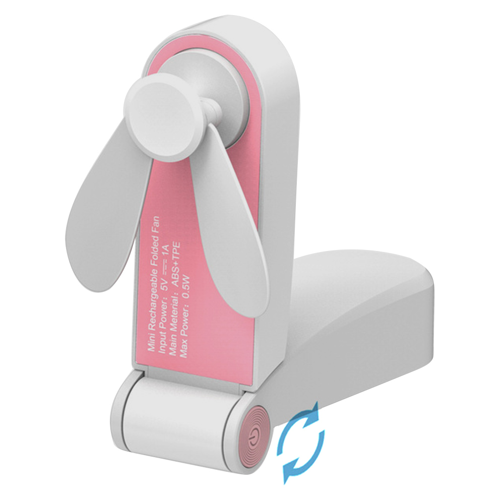 USB Pocket Folding Fans Electric Portable Fans Household Appliances Desktop Electric Home Office Handheld Fan: Pink