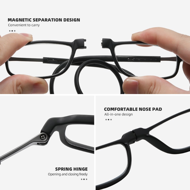 DML-gafas de lectura para colgar en el cuello para hombre y mujer, anteojos ultraligeros portátiles con luz azul, montura redonda