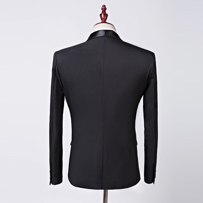 Brand Casual Mens Black Suit Jacket Banquet Party Wedding Groomsman Business Blazer Masculino Stage Costumes For Singers