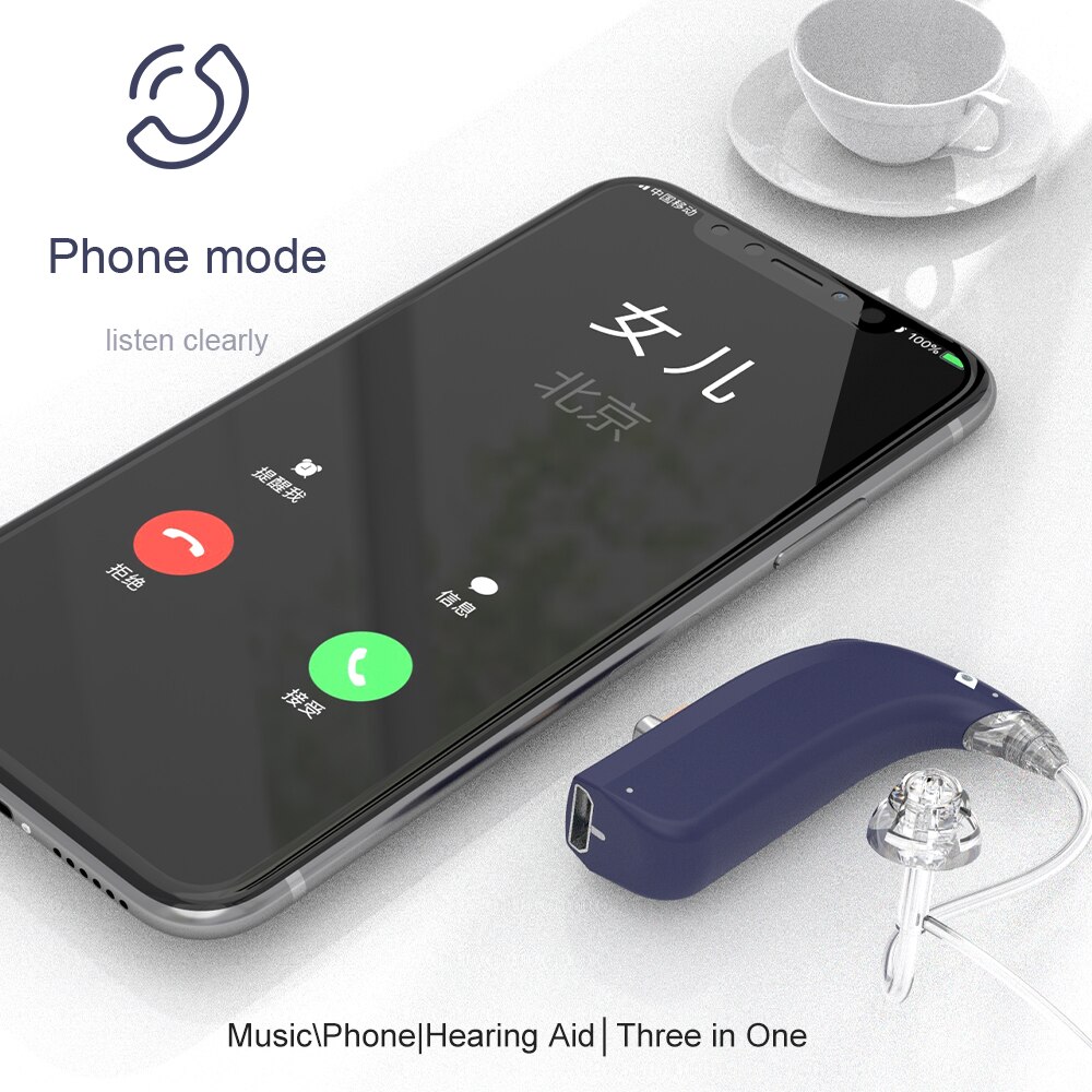 Bluetooth Rechargeable Hearing Aids Ear Digital Hearing Aids Hearing Aid Sound Amplifier Hearing Device for Elderly