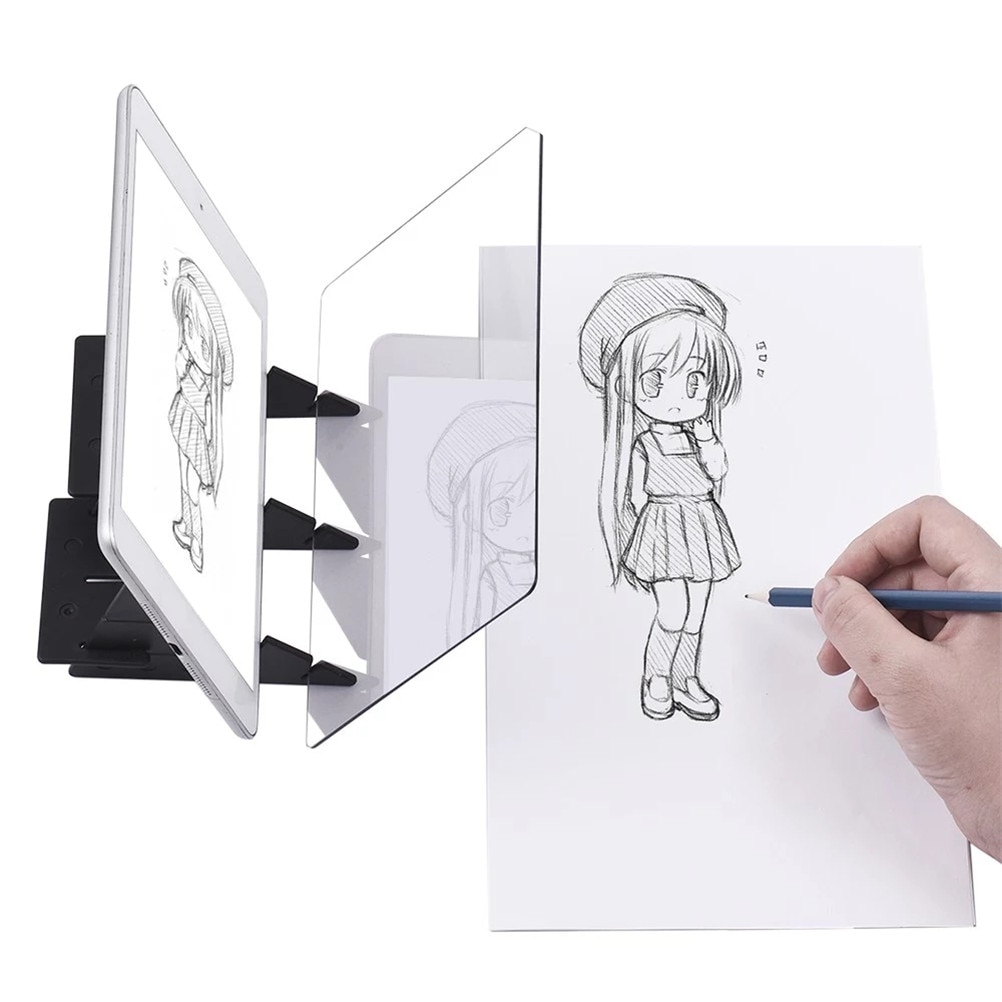 DIY Schets Schilderen Projector, Tekening Projectie Artefact met Mobiele Album Ondersteuning, Handmatige scherpstelling, Horizontale en Verticale Aanpassingen voor Kunstcreatie