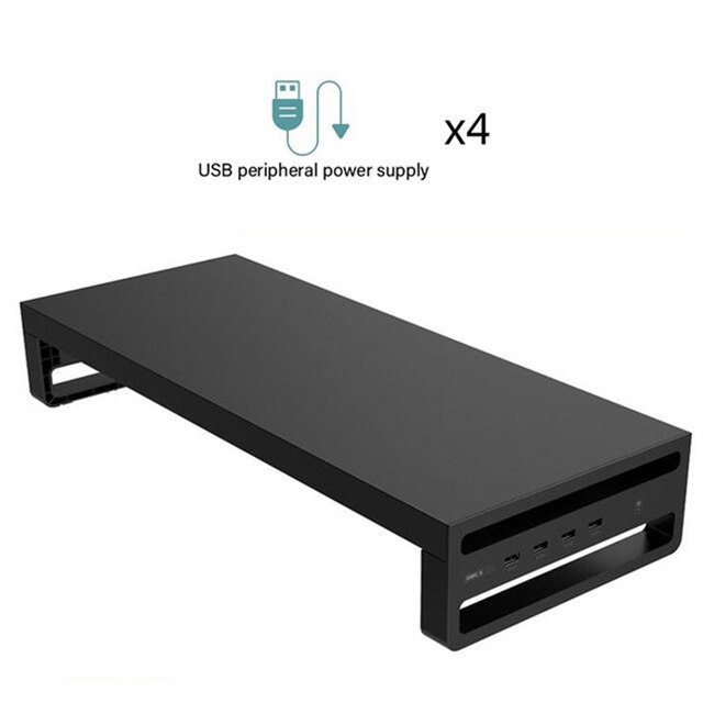 Supporto per Monitor per Computer portatile Multi supporto per Riser scrivania usb 3.0 Base per caricabatterie Wireless supporto per trasferimento dati e ricarica scrivania in acciaio: 4 USB