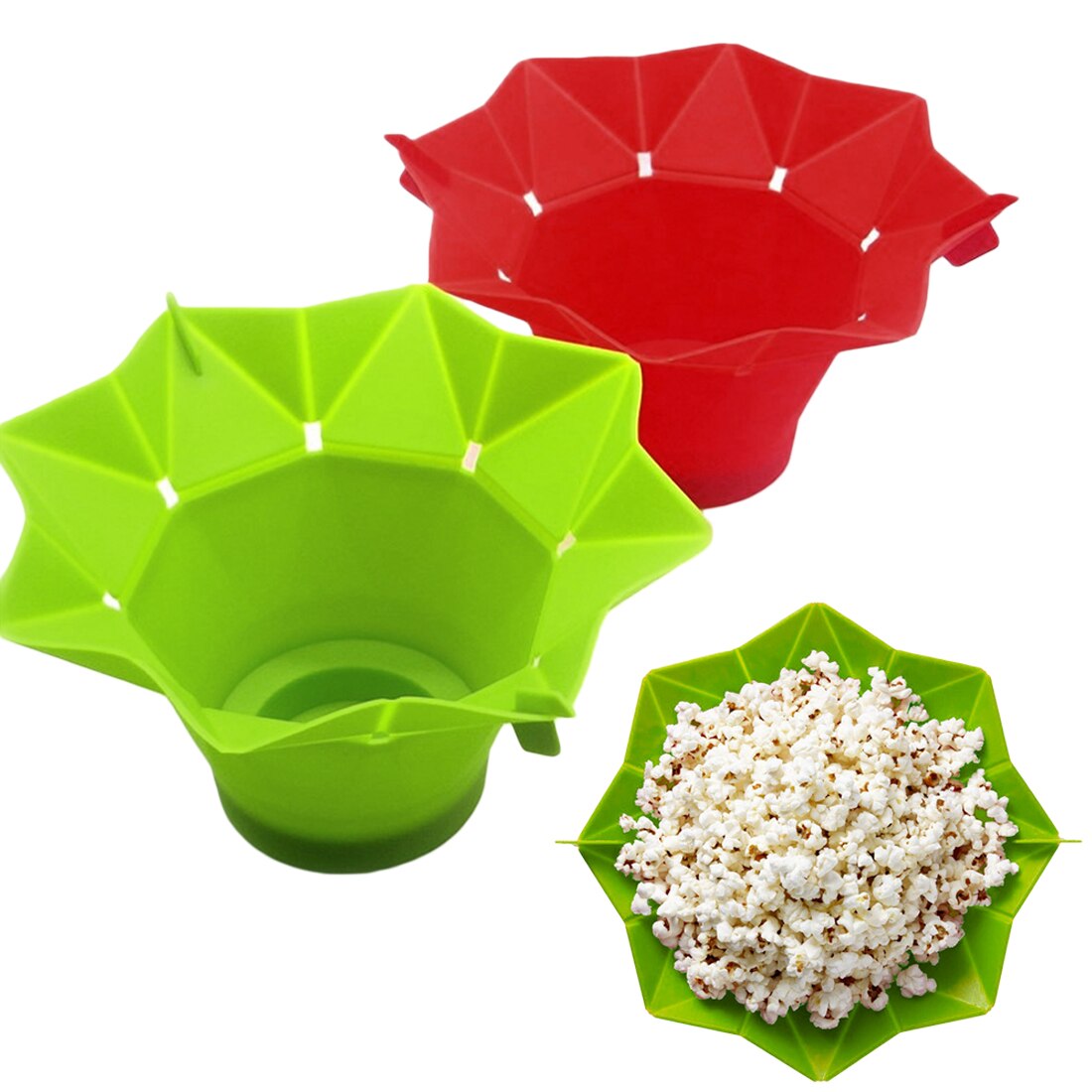 Popcorn Hersteller DIY Silikon Mikrowelle Popcorn Hersteller Falten Eimer verrotten Grün Lebensmittel Container