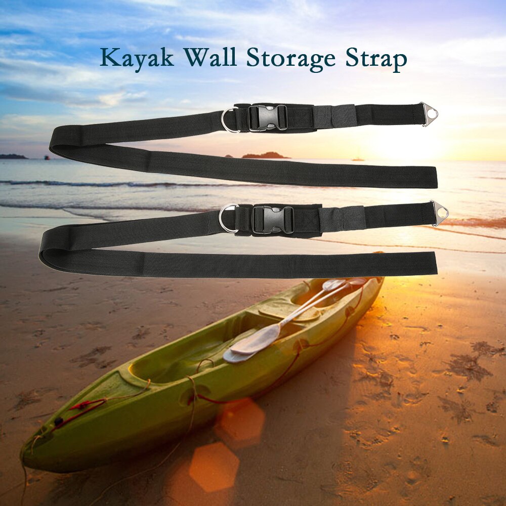 2pcs Black Wall Hanger Straps Webbing for Boat Kayak/SUP Storage Kayak Wall Storage Strap Rack Hanger Boat Keeper Garage Hanger