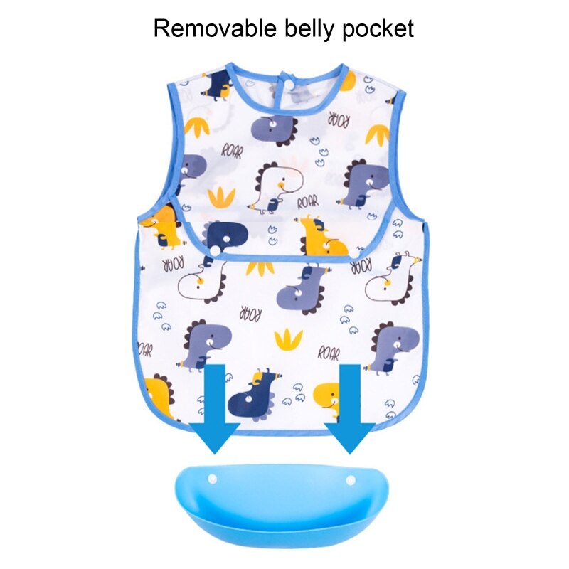 Waterdichte Baby Cartoon Gedrukt Bib Kinderen Mouwloze Schilderen Schort Zuigelingenvoeding Kiel Burp Doek Speeksel Handdoek