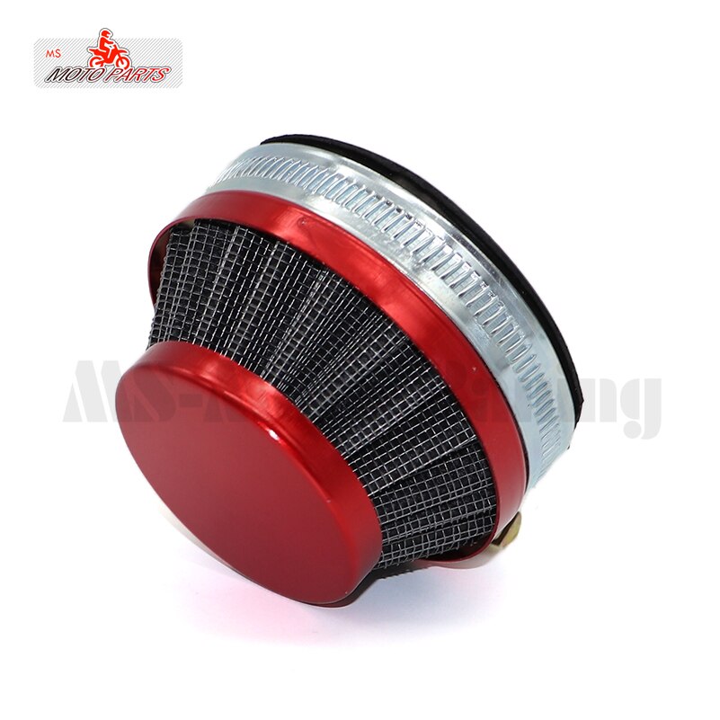 Cor mini dois tempos reequipado carburador do motor com filtro de ar para 49cc 50cc 60cc 66cc 80cc bicicleta motorizada: Red