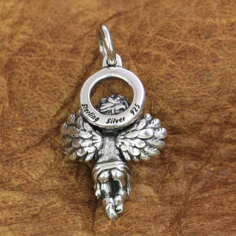 Cupido Ciondolo in Argento sterlina 925 Pendenti E Ciondoli ottavino Angelo di Dio di Amore Del Pendente TA187 JP