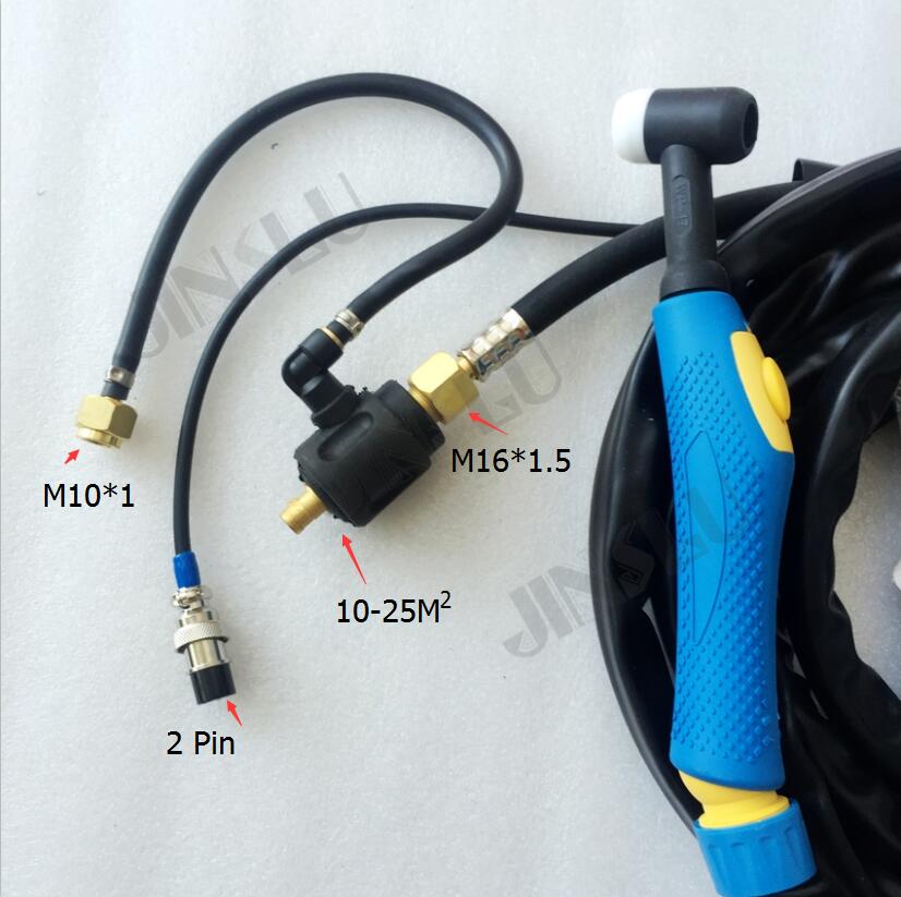 WP17 WP-17 Air Cooled Argon Tig Welding Torch 4M Gas And Cable Seperated
