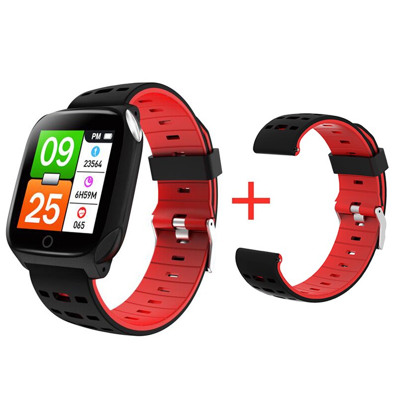 696 f16 smart armbånd ekg + ppg skridttæller alarmur smart ur mænds puls blodtryk vandtæt smart armbånd / bånd: Rød tilføj rød rem