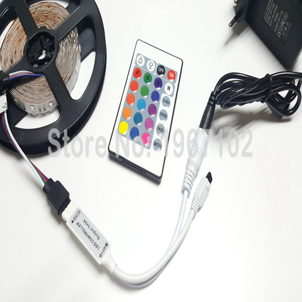 Led Strip Controller 24 Key 44key Led Lights Controller IR Remote Led RGB Controller Dimmer DC12V 6A For RGB 3528 5050 LED Strip