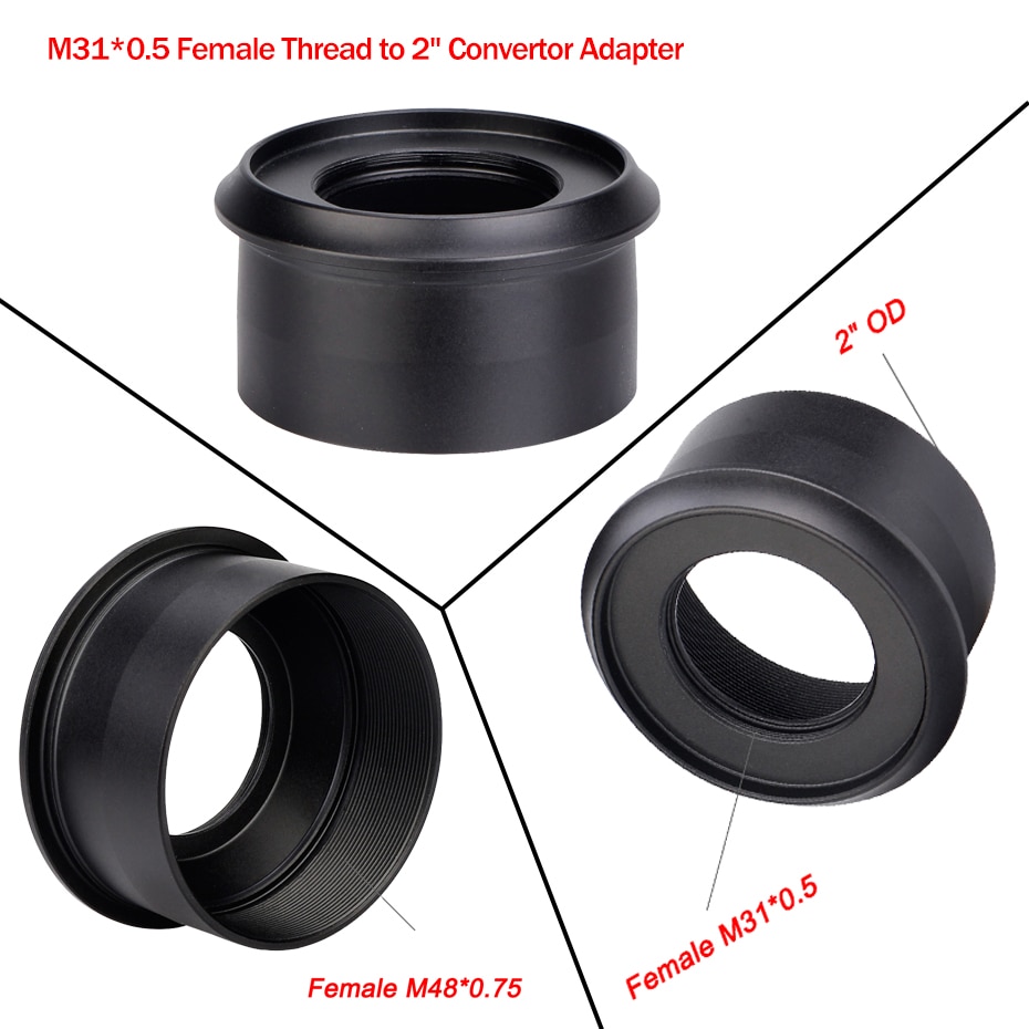 SVBONY M31*0.5 Female Thread,SV150 M31 to M42 internal thread ,M31 to M42 external ring,M31 to SCT adapter,M31 to 2 inch adapter