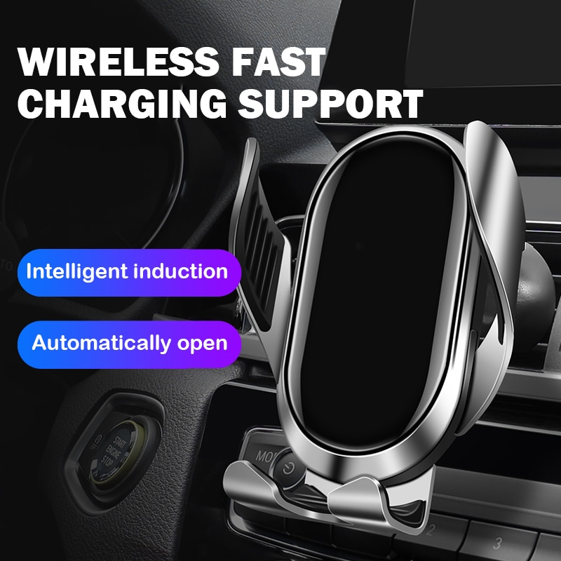 15w draadloze autolader qi snellaadaccessoires voor mobiele telefoons oplader inductieondersteuning telefoon voiture metaal