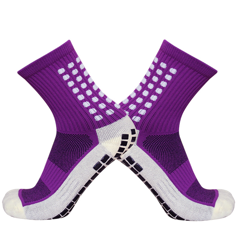 Mens Womens Heel Shield Pattern soccer Socks Sports Square Silicone Non-Slip Football Socks calcetines antideslizante futbol: Champagne