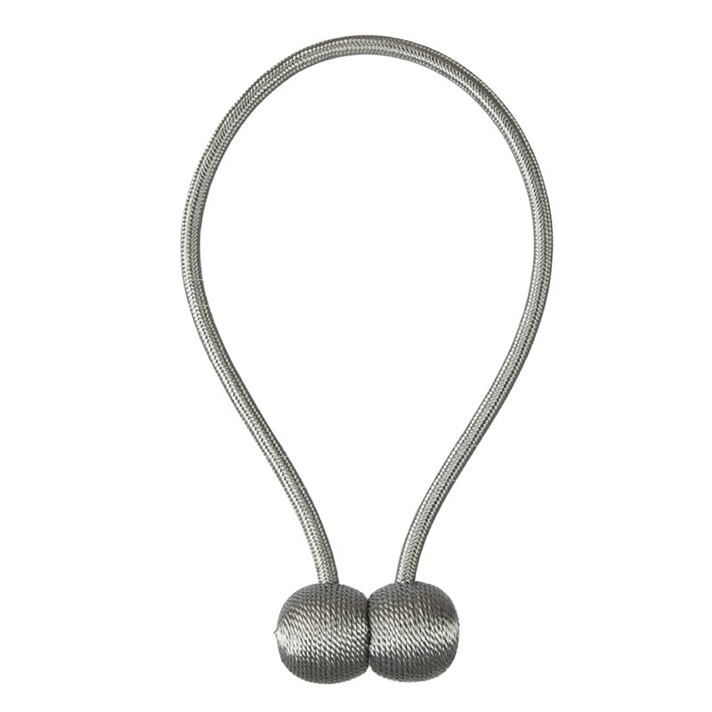 2 Stuks Magnetische Parel Bal Gordijn Tiebacks Vastzetmogelijkheden Terugloopsper Gesp Clips Accessoire Gordijn Decoratieve Gordijn Staven Accessoires: silver grey / 2pcs