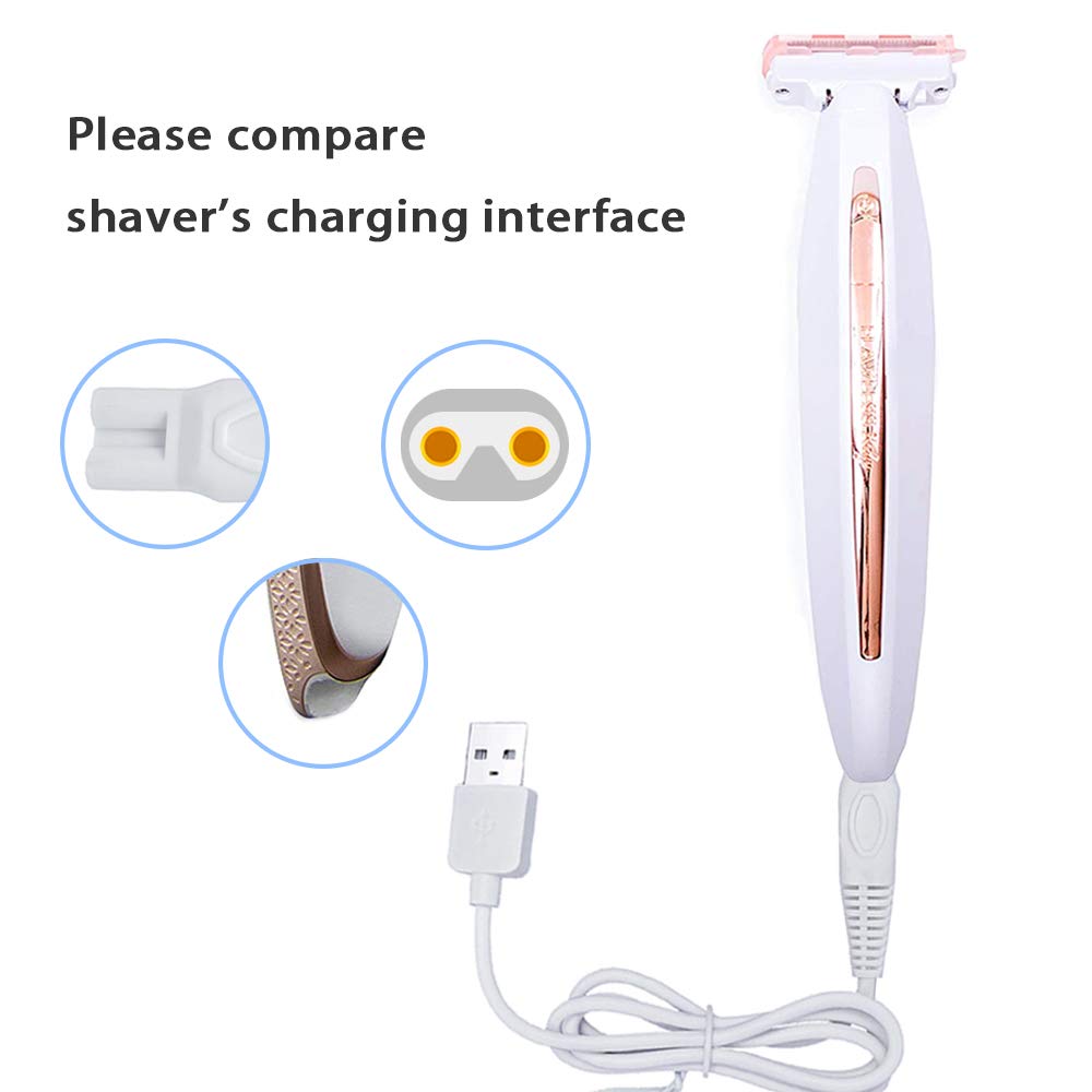 Shaver Charger Compatible with Finishing Touch Flawless Body Rechargeable Ladies Shaver USB Cable Replacement 5V Power Cord