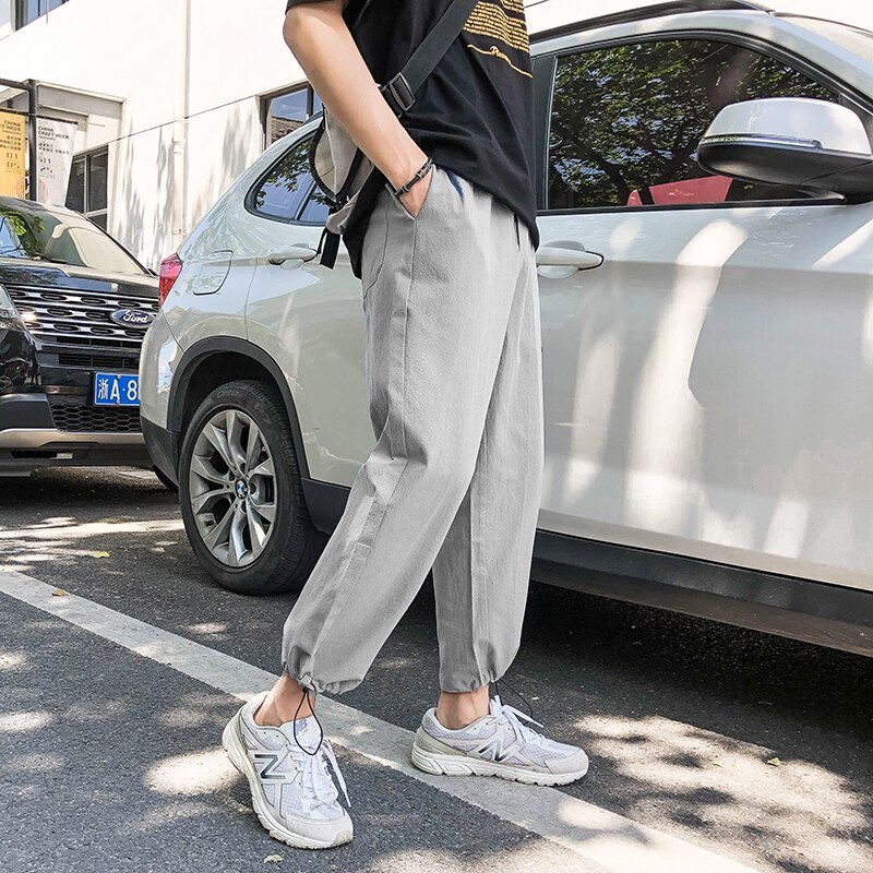 Spodnie dresowe męskie, solidne, robić kostek, ściągane sznurkiem, duże rozmiary, proste, uniwersalne, elastyczne, oddychające, męskie