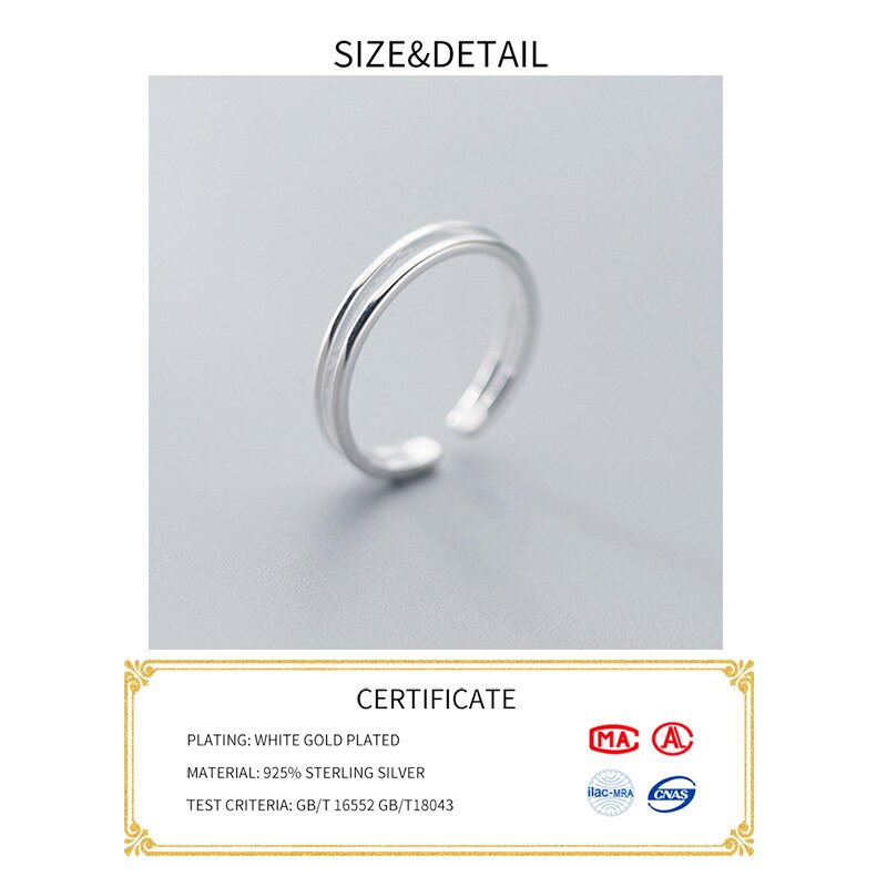 INZATT, anillo ajustable de plata geométrica Real 925% para mujer a la , joyería fina minimalista para , bonitos accesorios de