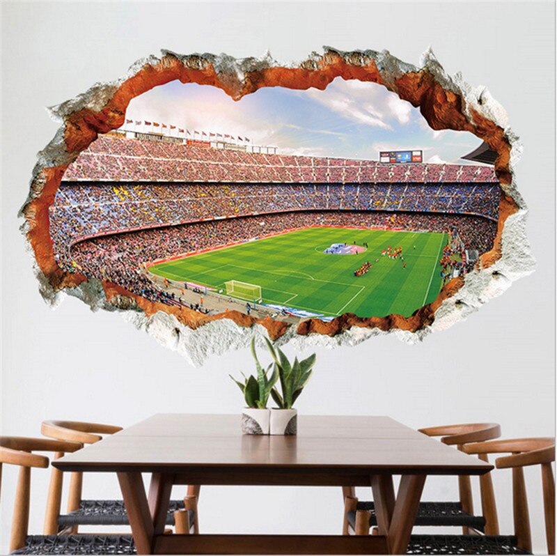 3d vivid football soccer ball wall stickers living room bedroom wall decals decoration diy mural art posters