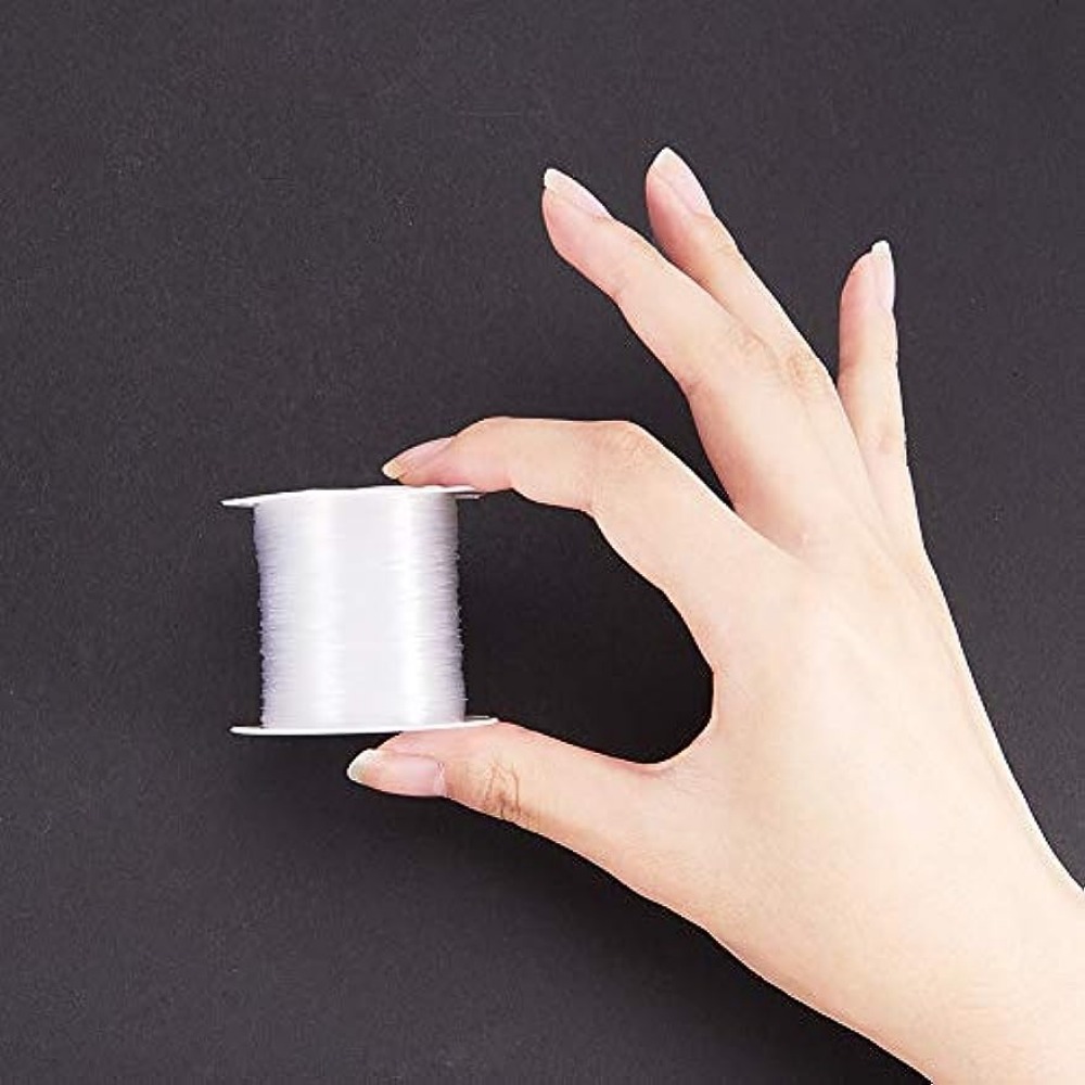 Hilo de nailon transparente con cuentas de cristal, hilo de pesca Invisible de 0,4mm, para joyería, decoración de