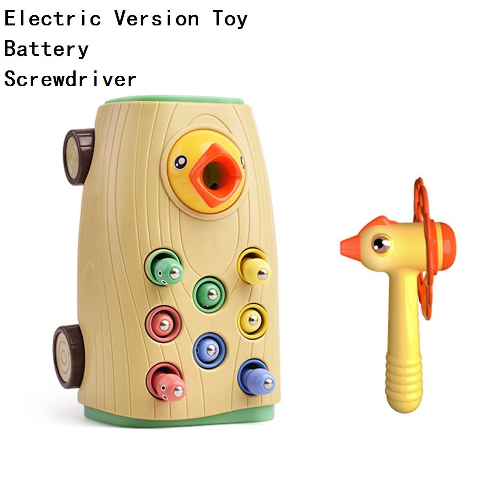 1 Set Woodpecker Bird Eating Worm Insects Toys Wooden Durable Magnetic Bird Eating Worm Toys for Children Christmas Kids: C