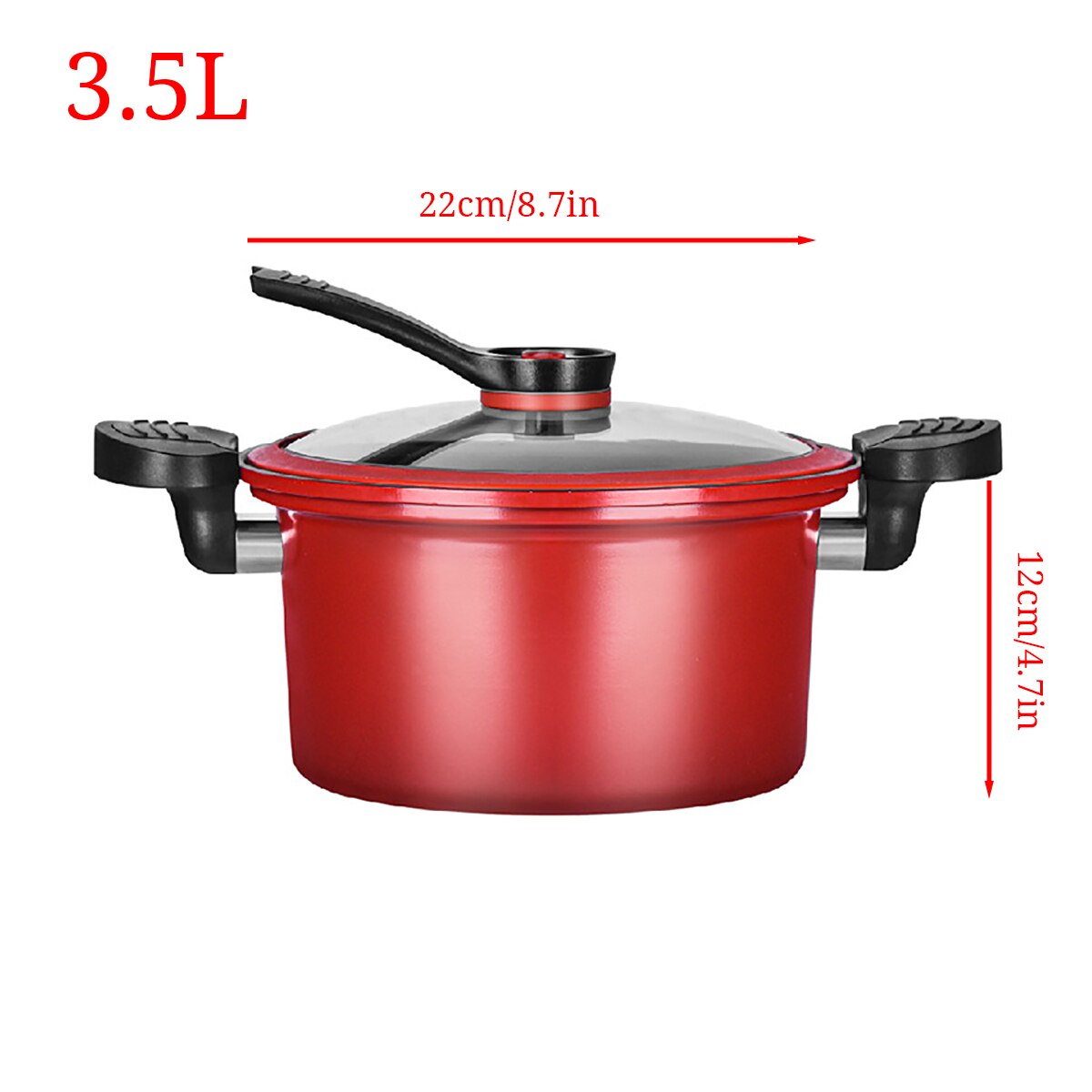 Pressure Cooker 3.5L Soup Meat Pot Rice Cooker Gas Stove Micro Pressure Cooker Stew Pot Non-Stick Cooking Pots Kitchenware