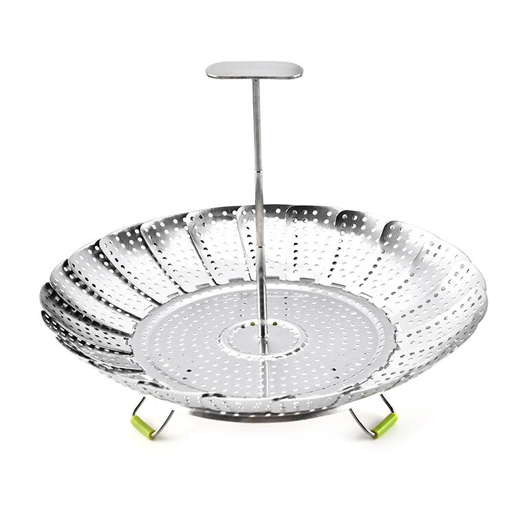 1pcs 9/11 Inch Stainless Steel Steamer Retractable Multifunctional Compote Drawer Retractable Folding Steamer Kitchen Cooker