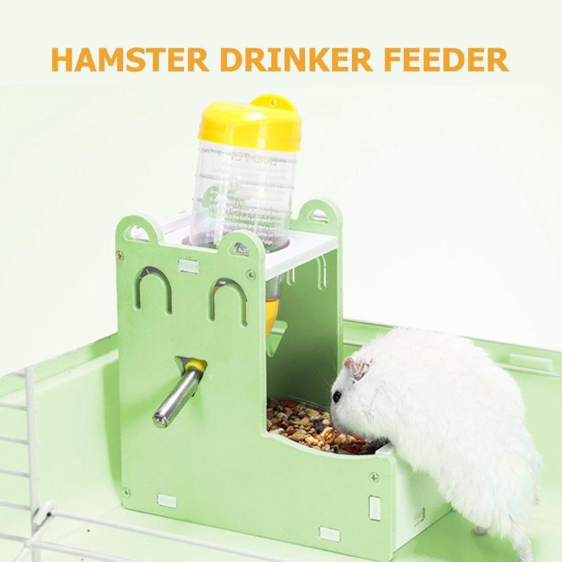 Hamster automatisk vand fontæne drikker mad feeder til hamster sød mini vand feeder mad skål kæledyr forsyninger