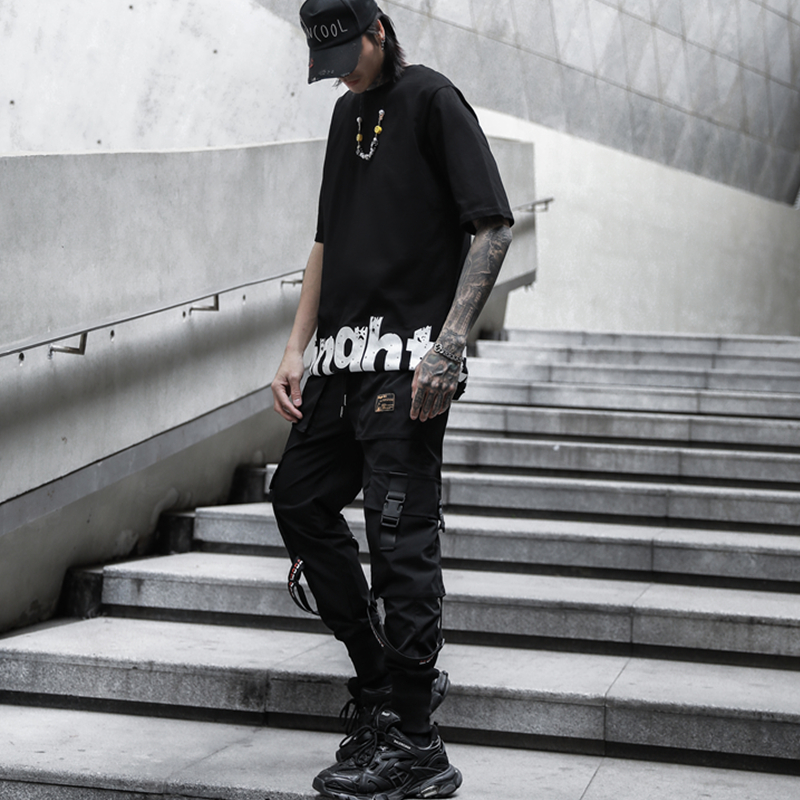 Pantalon mince pour homme, jogging, taille xxl, 3xl, couleur noire, Hip hop, , printemps été